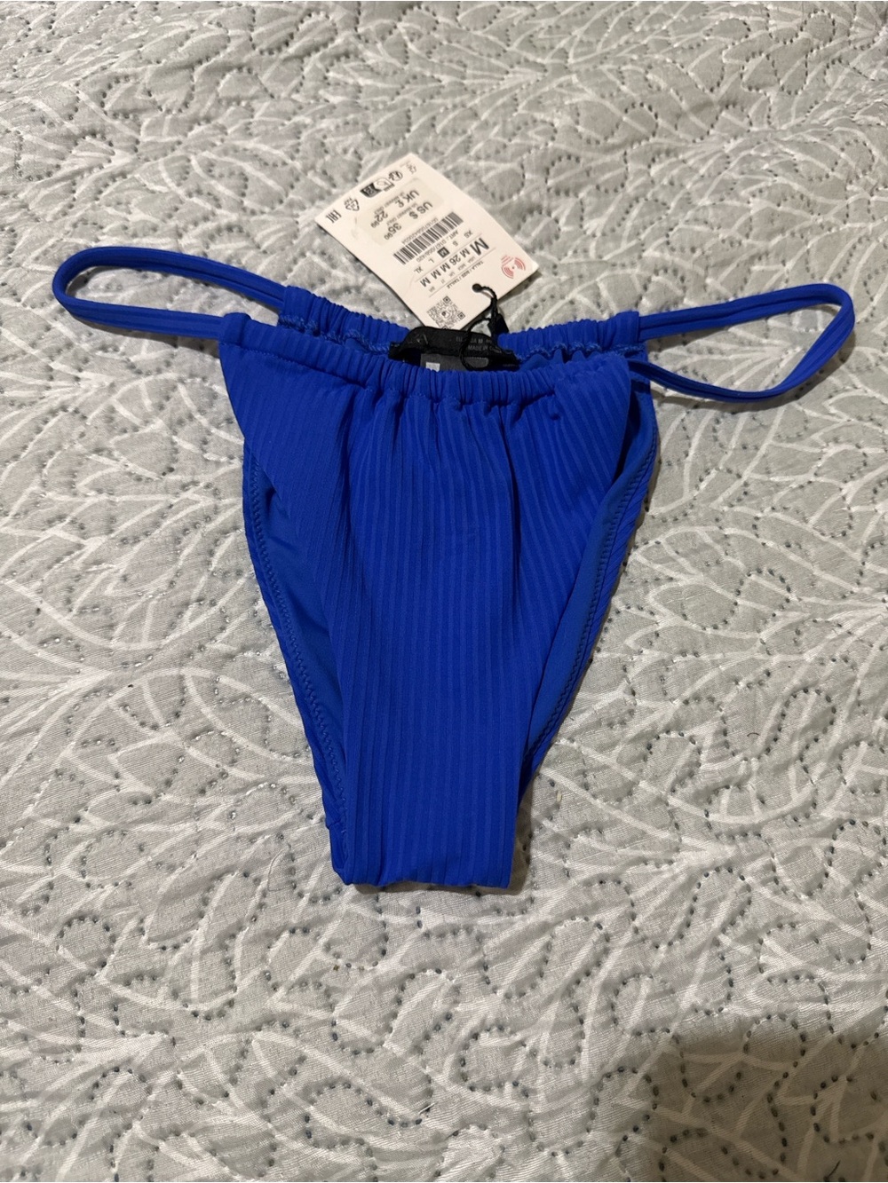 Zara Royal Blue Ribbed Bikini Bottom